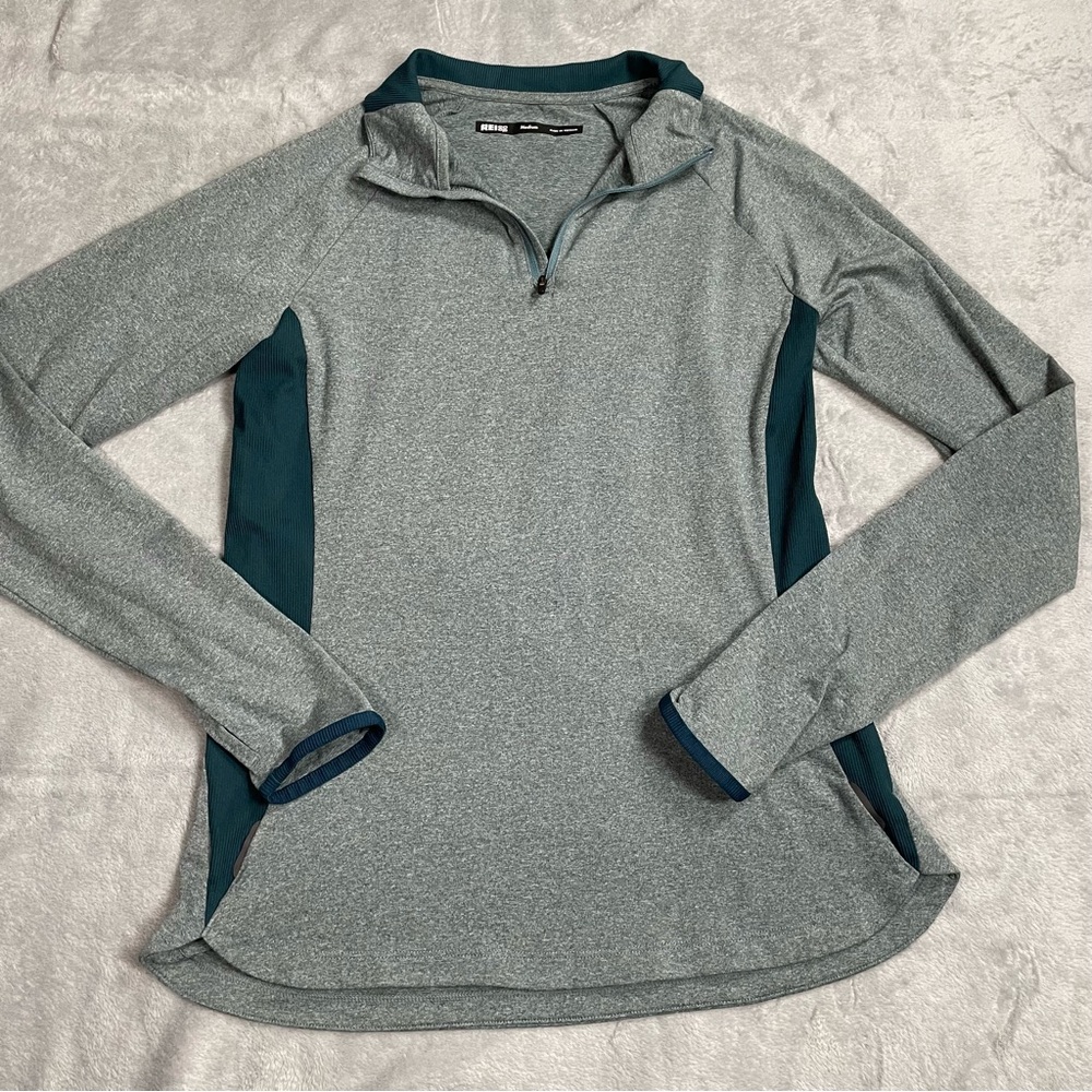 REI Shirt Medium Womens Active Pursuits 1/4 Zip Athletic Long‎ Sleeve Top Green